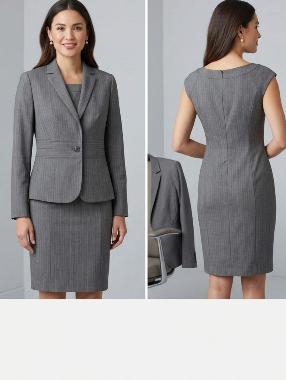 Jones New York Gray Blazer Professional Business Attire